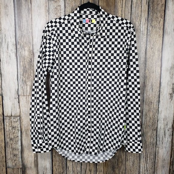 MSGM Check Button Shirt - Men's Italian 39 (Collar Size) - Picture 1 of 9